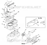 CYLINDRE   COLLECTEUR SL 700 B974071, INTL. SL 700 I974071, SL 700 DELUXE B97 (4940874087C005) pour Polaris SL de 1997