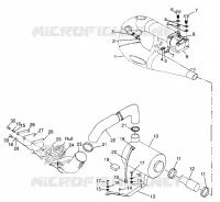 ECHAPPEMENT SL 700 B974071, Intl. SL 700 I974071, SL 700 Deluxe B974072 (4940874087B007) pour Polaris SL de 1997