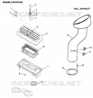 PRISE D'AIR/CONDUIT D'ADMISSION (Intl. SL 700/Intl. DELUXE) Intl. SL 700 I (4940874087B010) pour Polaris SL de 1997