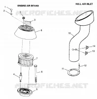 PRISE D'AIR/CONDUIT D'ADMISSION (SL700/DELUXE) SL 700 B974071 and SL 700 D (4940874087B009) pour Polaris SL de 1997