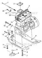 SUPPORT MOTEUR SL 700 B974071, Intl. SL 700 I974071, SL 700 Deluxe B974072 (4940874087B003) pour Polaris SL de 1997