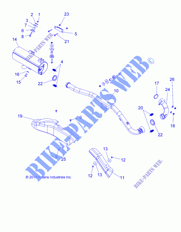 ECHAPPEMENT   A15SEA32HA (49ATVECHAPPEMENT15SPETX) pour Polaris SPORTSMAN ETX EFI MD de 2015