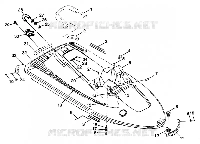 CONDUIT D'ADMISSION SL 900 B974091 and SL 1050 B974090 (4940974097A005) Polaris JET SKI 900 1997 SL  SL 900 - B974091