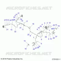BRAKES, BRAKE LINES AND MAITRE CYLINDRE   Z23A5P87A4/K87A4/A87A2(C701031 1) pour Polaris RZR 900 TRAIL de 2023