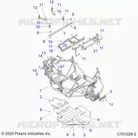 CHASSIS, MAIN FRAME AND SKID PLATE   Z23A5P87A4 (C701029 3) pour Polaris RZR 900 TRAIL de 2023