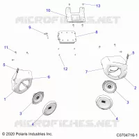 ELECTRICITE, AUDIO, SPEAKERS, RIDE COMMAND   Z23A5K87A4(C0704716 1) pour Polaris RZR 900 TRAIL de 2023