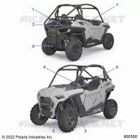EMBLEMESS WARNING   Z23A5P87A4 (900550) pour Polaris RZR 900 TRAIL de 2023