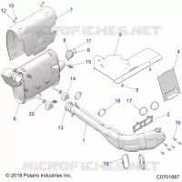 ENGINE, ECHAPPEMENT   Z23A5P87A4/K87A4/A87A2(C0701887) pour Polaris RZR 900 TRAIL de 2023