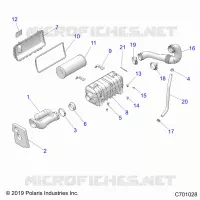 ENGINE, PRISE D'AIR SYSTEM   Z23A5P87A4 (C701028) pour Polaris RZR 900 TRAIL de 2023