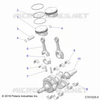 ENGINE, VILEBREQUIN AND PISTON   Z23A5P87A4/K87A4/A87A2(C701025 5) pour Polaris RZR 900 TRAIL de 2023