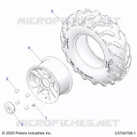 ROUES, FRONT   Z23A5P87A5/K87A4(CC0704709 1) pour Polaris RZR 900 TRAIL de 2023