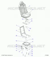 SIEGE ASM. AND SLIDER    Z23A5P87A4/K87A4/A87A2(C703206) pour Polaris RZR 900 TRAIL de 2023