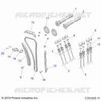 SOUPAPES AND CAMSHAFTS   Z23A5P87A4/K87A4/A87A2(C701025 11) pour Polaris RZR 900 TRAIL de 2023