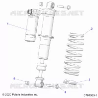 SUSPENSION, AMORTISSEUR AVANT   Z23A5K87A4(C701363 1) pour Polaris RZR 900 TRAIL de 2023