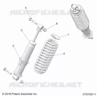 SUSPENSION, AMORTISSEUR AVANT   Z23A5P87A4/A87A(C701021 1) pour Polaris RZR 900 TRAIL de 2023