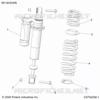 SUSPENSION ARRIERE SHOCK   Z23A5K87A4(C0704258 1) pour Polaris RZR 900 TRAIL de 2023
