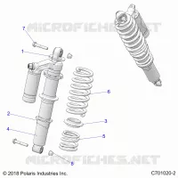 SUSPENSION ARRIERE SHOCK   Z23A5P87A4/A87A2(C701020 2) pour Polaris RZR 900 TRAIL de 2023