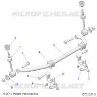 SUSPENSION, FRONT BARRE STABILISATRICE   Z23A5P87A4/K87A4/A87A2(C701021 2) pour Polaris RZR 900 TRAIL de 2023