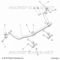 SUSPENSION, REAR BARRE STABILISATRICE   Z23A5P87A4/K87A4/A87A2(C701020 1) pour Polaris RZR 900 TRAIL de 2023