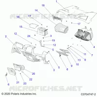 TABLEAU DE BORD AND GLOVEBOX   Z23A5P87A4/A87A2(C0704747 2) pour Polaris RZR 900 TRAIL de 2023