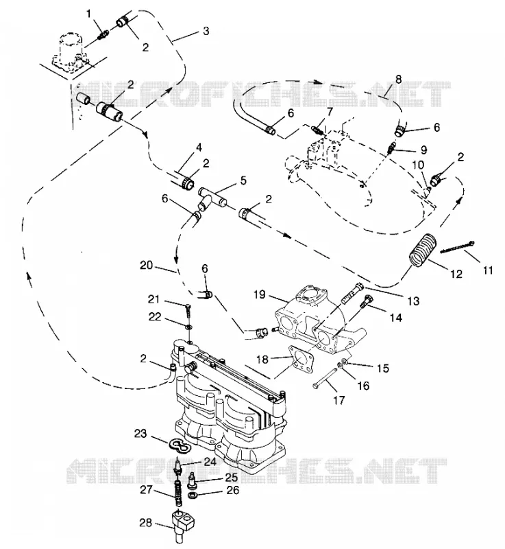 SYSTÈME DE REFROIDISSEMENT SL 700 B964066 and  Intl. SL 700 I964066 (4935633563B009) Polaris JET SKI 700 1996 SL  SL 700 - B964066