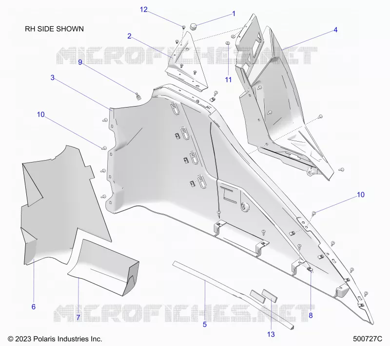 BAS DE CAISSE PANELS - T24AAPHD/GD (500727C) Polaris SLINGSHOT 2000 2024 SLINGSHOT SL  SLINGSHOT SL