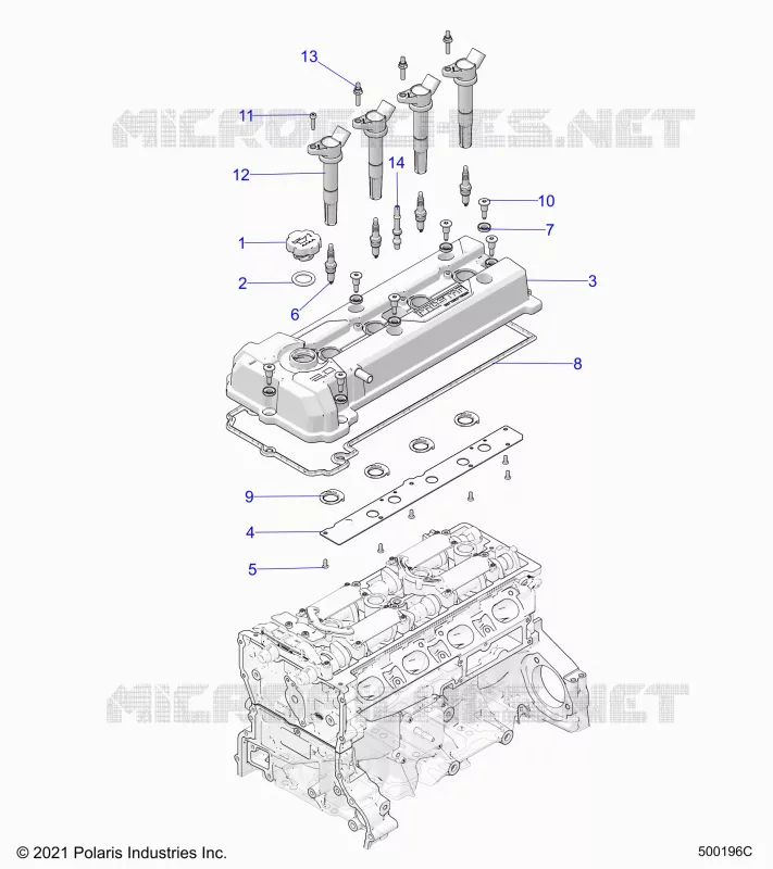 ENGINE, COUVERCLE SOUPAPE - T24AAFHB/GB (500196C) Polaris SLINGSHOT 2000 2024 SLINGSHOT SLR  SLINGSHOT SLR
