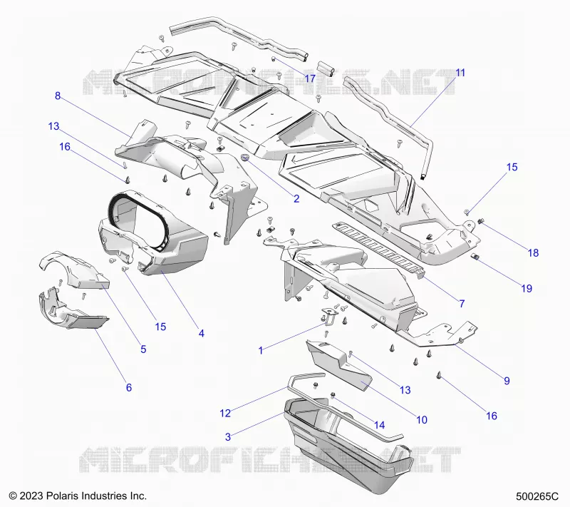 TABLEAU DE BORD ASM. - T24AAFHD/GD (500265C) Polaris SLINGSHOT 2000 2024 SLINGSHOT SLR  SLINGSHOT SLR