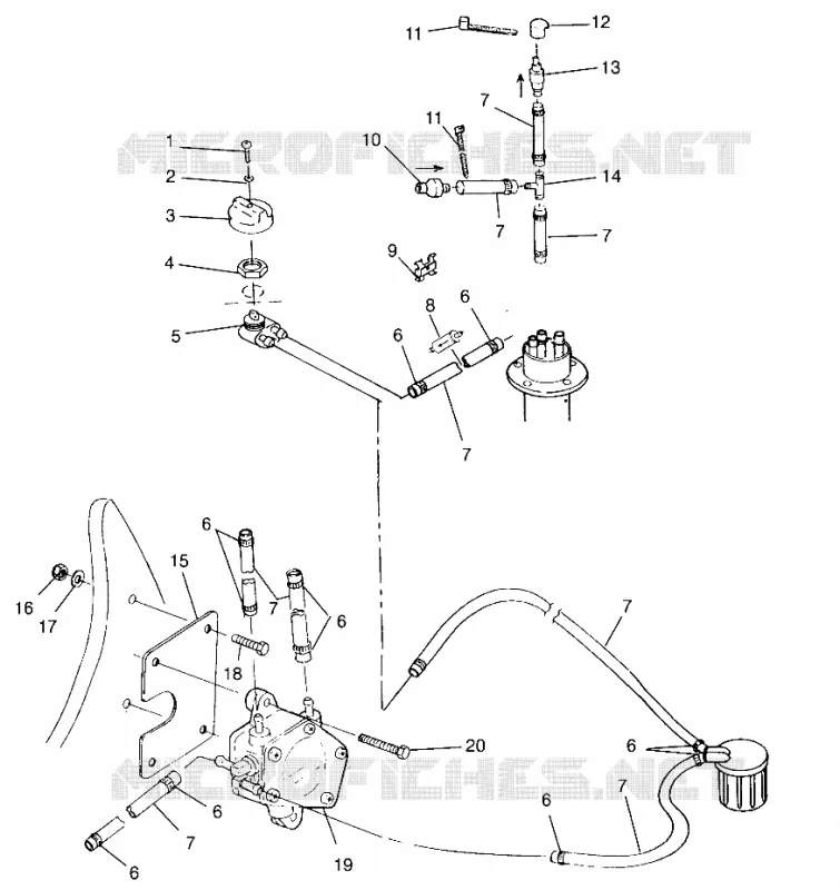 SYSTÈME D'ALIMENTATION SLX 780 B954287 (4933953395A010) Polaris JET SKI 780 1995 SLX   SLX 780 - B954287