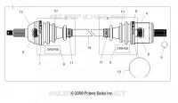 SYSTÈME DE TRANSMISSION, CARDAN AVANT   R15RMAEGJ/GC/EJ (49LEVSHAFTDRV10SDW) pour Polaris RANGER EV de 2015