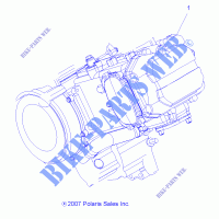 MOTEUR COMPLET   A14MB46TH (49ATVMOTEUR08SP500) pour Polaris HAWKEYE 400 HO 2X4 HD de 2014