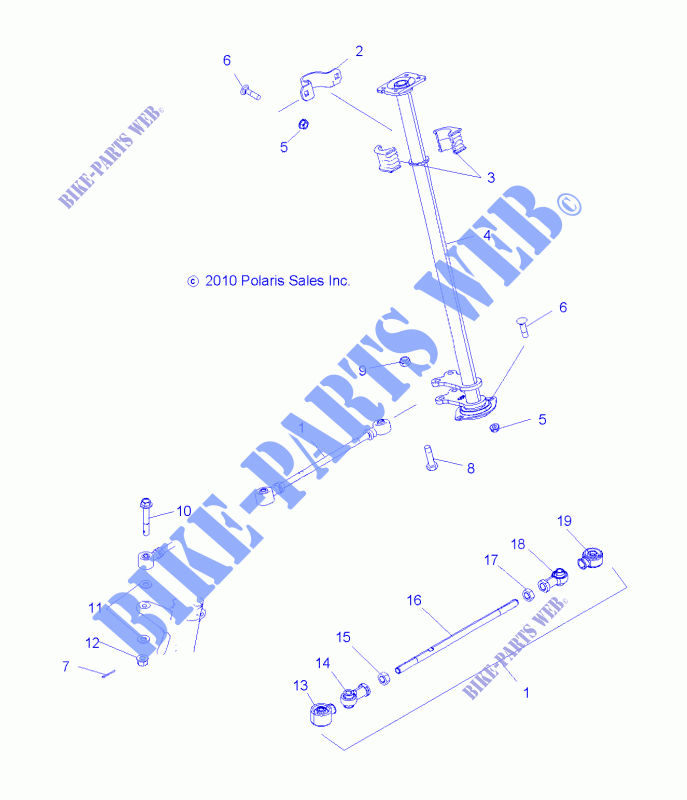 COLONNE DE DIRECTION   A14MB46TH (49ATVDIRECTION11SP500) pour Polaris HAWKEYE 400 HO 2X4 HD de 2014