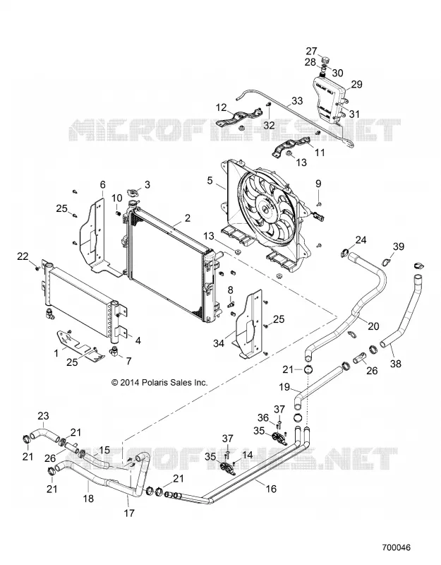 REFROIDISSEMENT SYSTEM - R151DPD1AA/2D (700046) Polaris RANGER 1028 2015 RANGER HST  RANGER HST