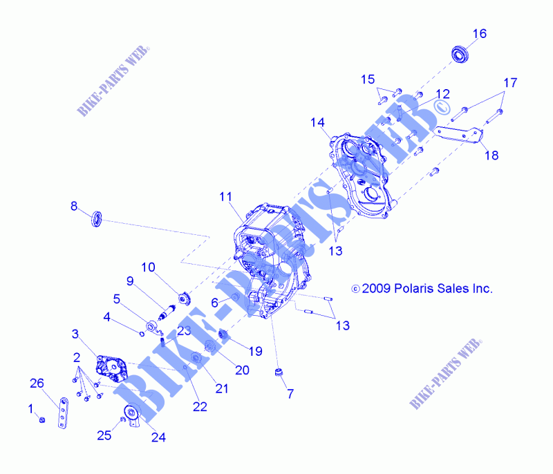 SYSTÈME DE TRANSMISSION, PONT PRINCIPAL   R15RAA76AA/AJ (49RGRPONT106X6) pour Polaris RANGER 800 6X6 de 2015