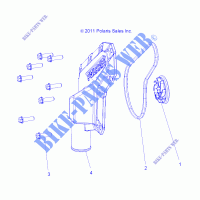 MOTEUR, WATERPUMP IMPELLER and COVER   R14RH57AA/AC/AR/6EAZ (49RGRWATERPUMP12RZR570) pour Polaris RANGER 570 EFI / EPS LE de 2014