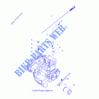 FILTRE A HUILE AND JAUGE A HUILE   R14HR76AA/AJ (49RGROILFILTER108004X4) pour Polaris RANGER 800 6X6 de 2014
