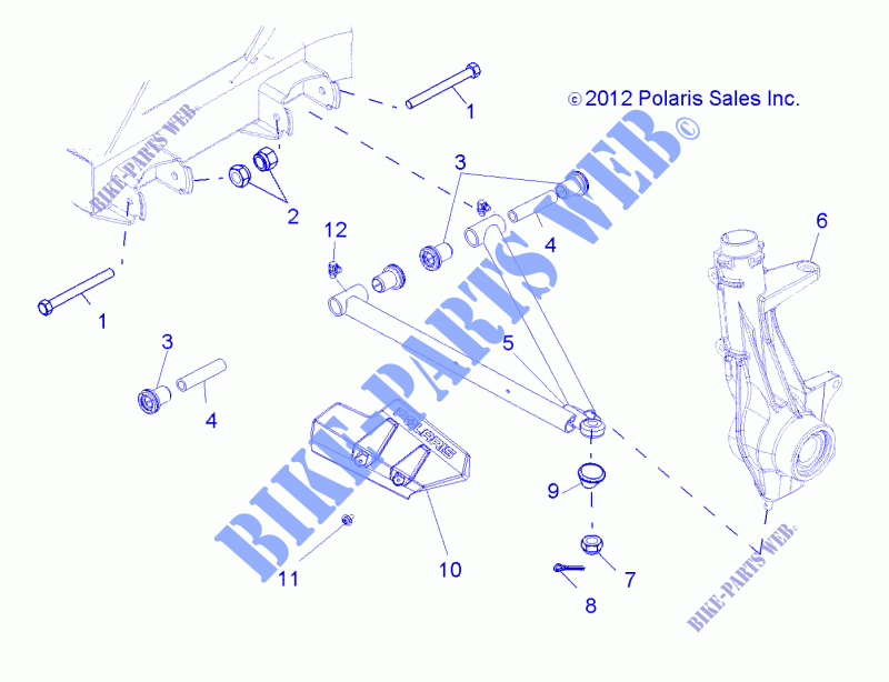 SUSPENSION, A ARM and SUPPORT MOUNTING   R14RH76AA/76AC/7EAZ (49RGRAARM13500) pour Polaris RANGER 800 EFI MIDSIZE / EPS LE de 2014