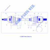 SYSTÈME DE TRANSMISSION, CARDAN AVANT   R13RC08GA/GH/FA/FH (49LEVSHAFTDRV10SDW) pour Polaris RANGER 48V EV MIDSIZE/INTL de 2013