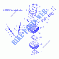 CYLINDRE HEAD   A14PB20AF (49ATVCYLINDREHD14PHX) pour Polaris PHOENIX 200 de 2014