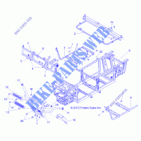 CHASSIS, CADRE AND FRONT BUMPER   R13TH76/7E ALL OPTIONS (49RGRCHASSIS128004X4) pour Polaris RANGER 800 EFI de 2013