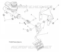 FREINS, PEDAL AND MAITRE CYLINDRE MOUNTING   R13TH76/7E ALL OPTIONS (49RGRFREINFOOT097004X4) pour Polaris RANGER 800 EFI de 2013