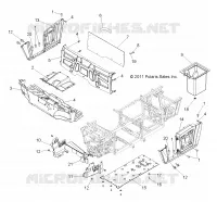 PLANCHER ET GARDES BOUES   R13TH76/7E ALL OPTIONS (49RGRPANNEAUX12800XP) pour Polaris RANGER 800 EFI de 2013