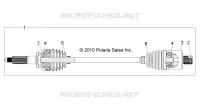 SYSTÈME DE TRANSMISSION, ARBRE DE TRANSMISSION ARRIERE   R13TH76/7E ALL OPTIONS (49RGRSHAFTDRIVERR1332878) pour Polaris RANGER 800 EFI de 2013