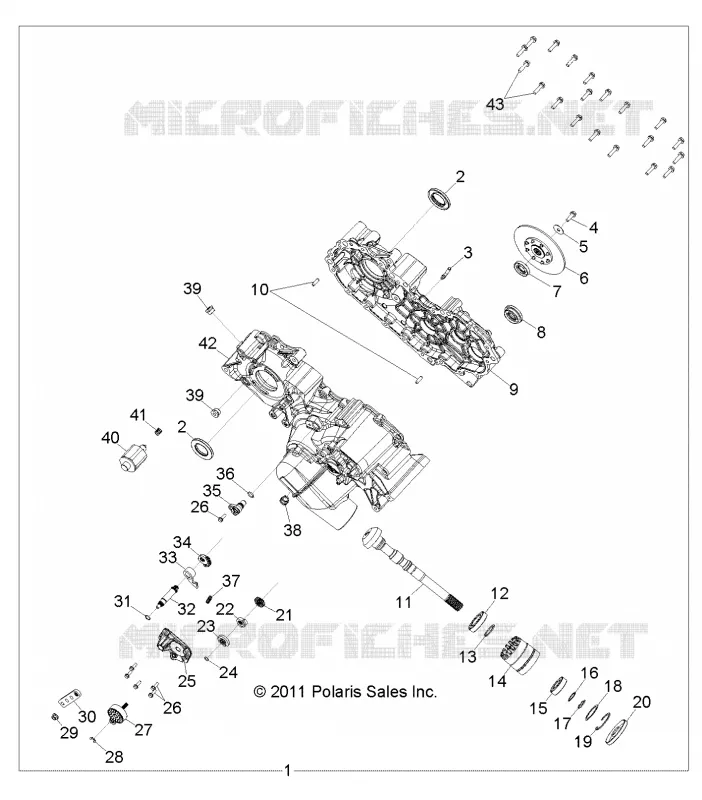 SYSTÈME DE TRANSMISSION, PONT PRINCIPAL - R13TH76/7E ALL OPTIONS (49RGRPONT1332961) Polaris RANGER 800 2013 RANGER 800 EFI  RANGER 800 EFI - R13TH76/7E