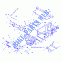 CHASSIS, CADRE AND FRONT BUMPER   R13TH90DG (49RGRCHASSIS13900D) pour Polaris RANGER 900 DIESEL de 2013