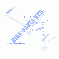 SUSPENSION ARRIERE STABILIZER BAR   R12RH50AG/AH/AM/AR/AZ (49RGRSTABILIZERRR10) pour Polaris RANGER 500 4X4 de 2012