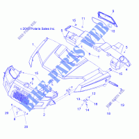 CAPOT, DASH and GRILL   R12RC08GA/GH/FA/FH (49RGRCAPOT11EV) pour Polaris RANGER EV/LEV 4X4 de 2012