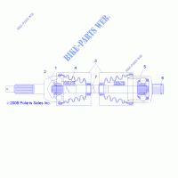 SYSTÈME DE TRANSMISSION, ARBRE DE TRANSMISSION ARRIERE   R12RC08GA/GH/FA/FH (49RGRSHAFTDRIVERR10) pour Polaris RANGER EV/LEV 4X4 de 2012
