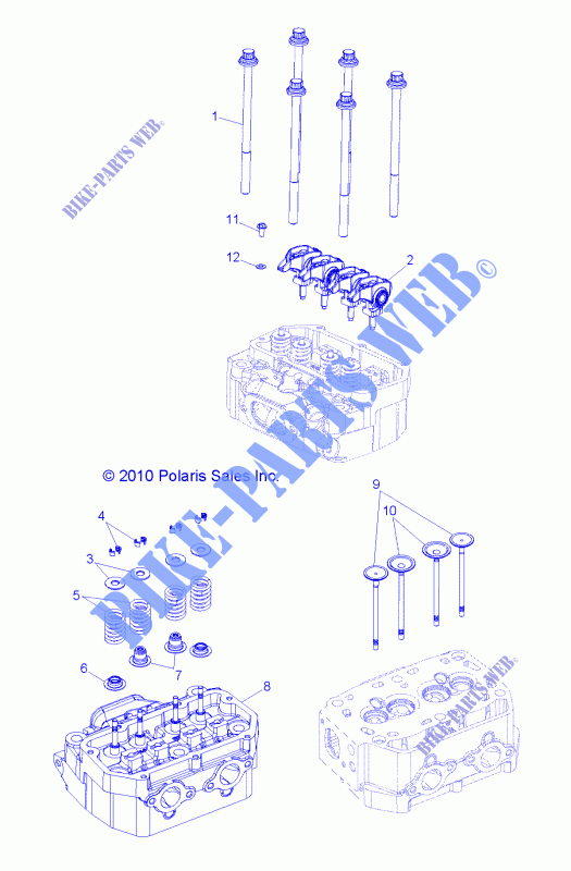 CYLINDRE HEAD AND SOUPAPES   R12TH76/TH7E/TX7E ALL OPTIONS (49RGRVALVE11RZRS) pour Polaris RANGER XP 800 de 2012